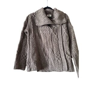 Carraigdonn Made in Ireland Chunky Knit fisherman Sweater 100% merino wool